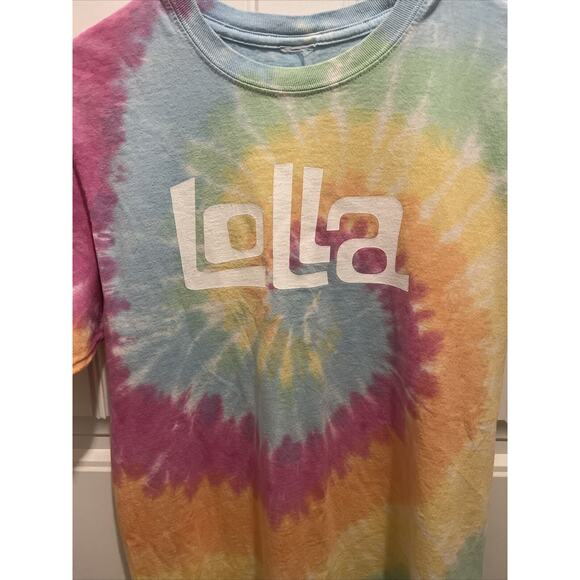 Lollapalooza 2019 Tie-Dyed Fest Lineup Shirt Med Large EUC Kacey Gambino Ariana - Picture 2 of 11